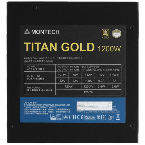 Блок питания Montech TITAN GOLD 1200 [TIS0126]