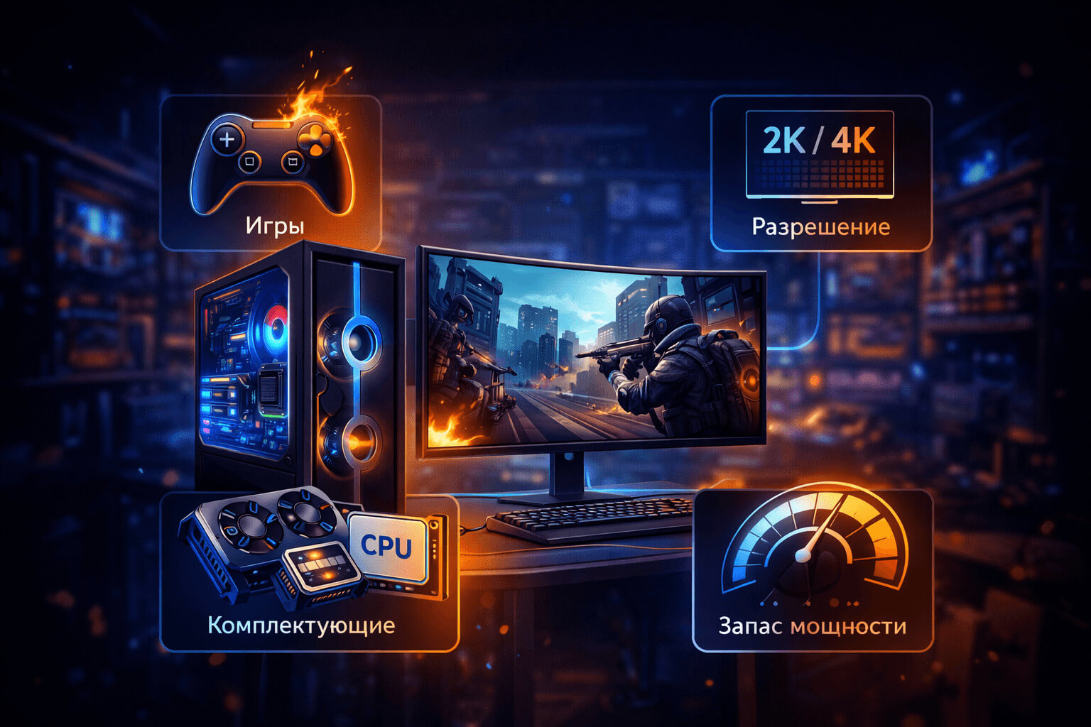 Иллюстрация выбора игрового компьютера