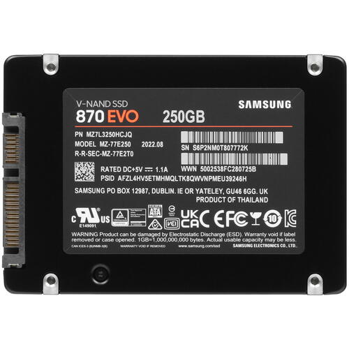 Купить 250 гб 2.5" sata накопитель samsung 870 evo [mz-77e250bw]