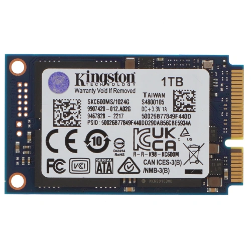 Купить 1024 гб msata накопитель kingston kc600 [skc600ms/1024g]