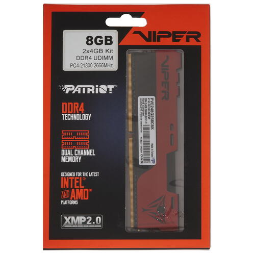 Купить оперативная память patriot viper elite ii [pve248g266c6k] 8 гб