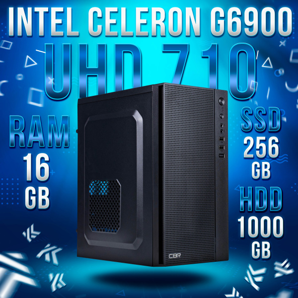 Intel Celeron G6900, Intel UHD Graphics 710, DDR4 16GB, SSD 256GB, HDD 1TB