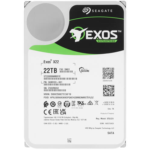 22 ТБ Жесткий диск Seagate Exos X22 [ST22000NM001E]