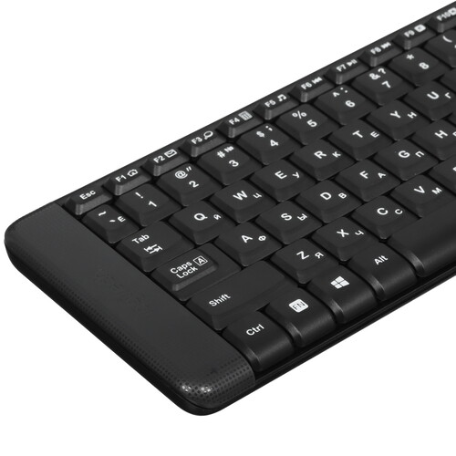 Купить клавиатура+мышь беспроводная   logitech mk220 черный