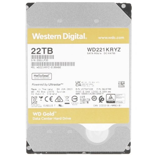 Купить 22 тб жесткий диск wd gold [wd221kryz]