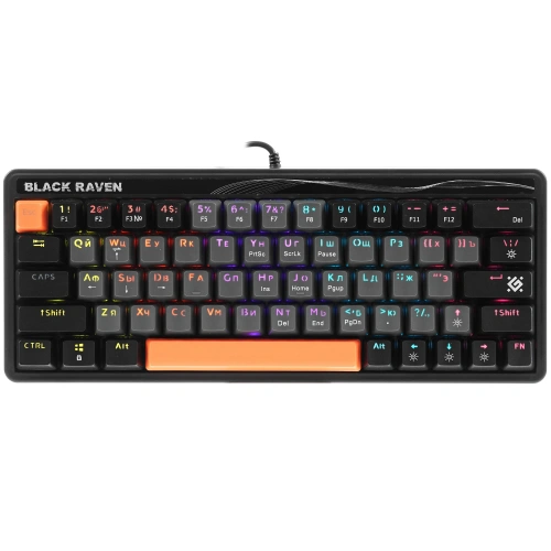 Купить клавиатура проводная defender black raven gk-417 [45416]