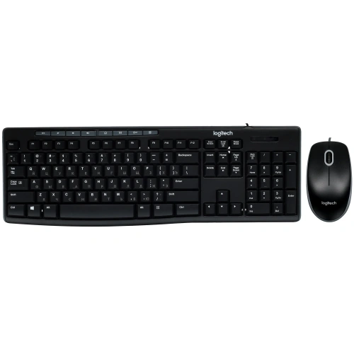 Купить клавиатура+мышь  проводная  logitech mk200 черный