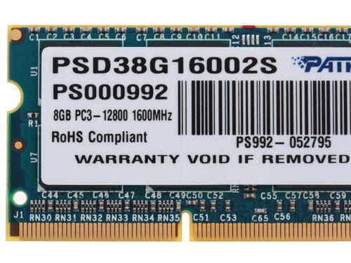 Оперативная память SODIMM Patriot Signature [PSD38G16002S] 8 ГБ