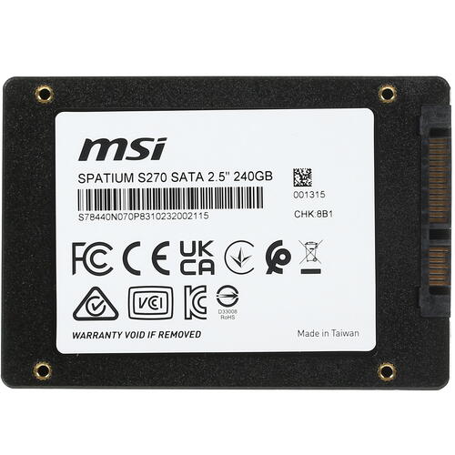 Купить 240 гб 2.5" sata накопитель msi spatium s270 [s78-440n070-p83]