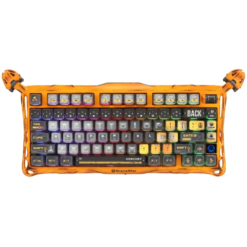 Купить клавиатура проводная + беспроводная gravastar mercury k1 pro yellow