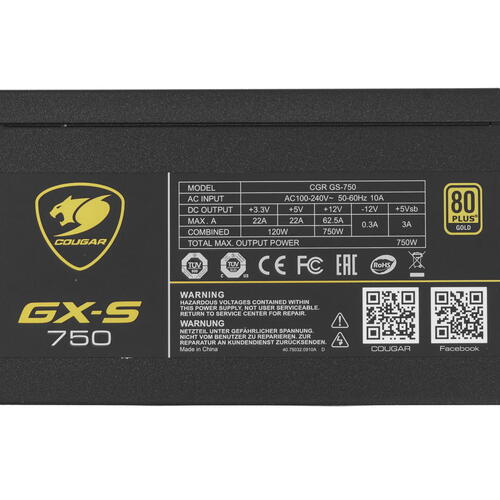Купить блок питания cougar gx-s750 [cgr gs-750] черный