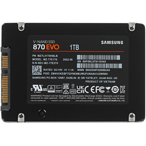 1000 ГБ 2.5" SATA накопитель Samsung 870 EVO [MZ-77E1T0BW/EU]