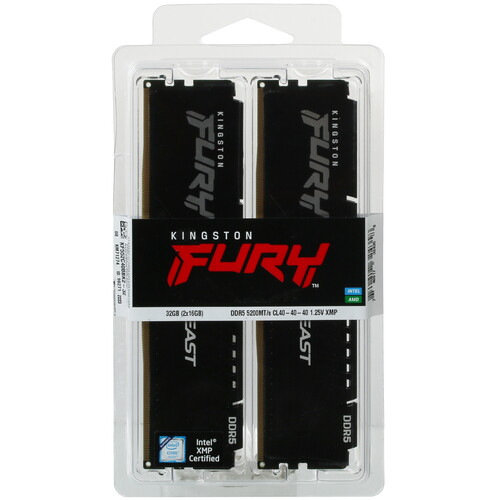 Купить оперативная память kingston fury beast black [kf552c40bbk2-32] 32 гб