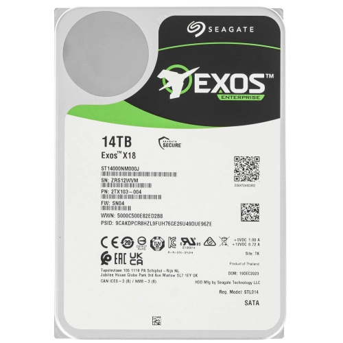 Купить 14 тб жесткий диск seagate exos x18 [st14000nm000j]