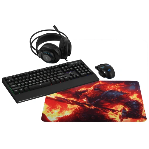 Клавиатура+мышь+ковер  проводная  DEXP Rampage X черный