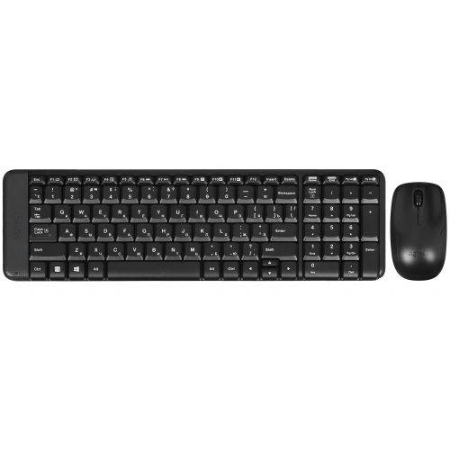 Купить клавиатура+мышь беспроводная   logitech mk220 черный