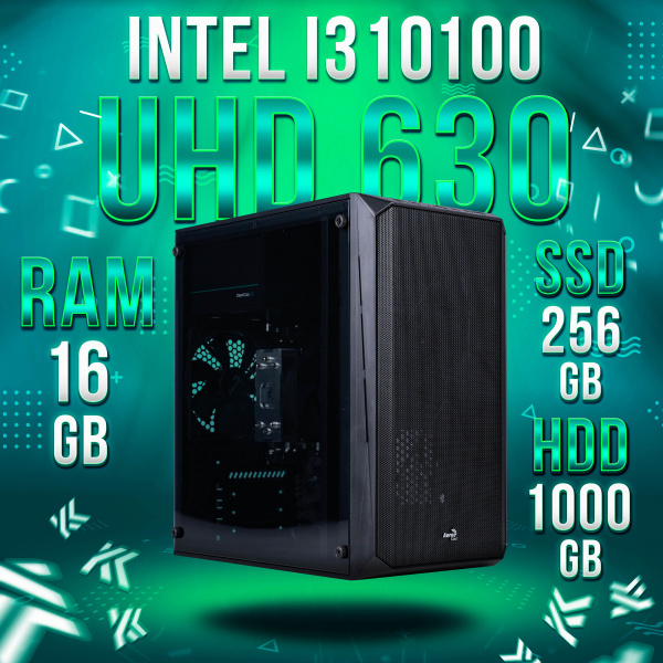 Intel Core i3-10100, Intel UHD Graphics 630, DDR4 16GB, SSD 256GB, HDD 1TB (2)