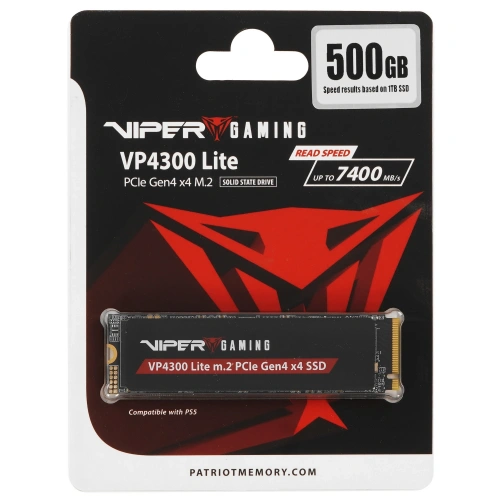 Купить 500 гб m.2 nvme накопитель patriot viper vp4300 lite [vp4300l500gm28h]