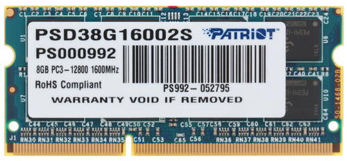 Оперативная память SODIMM Patriot Signature [PSD38G16002S] 8 ГБ