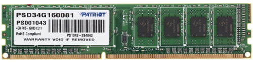 Купить оперативная память patriot signature [psd34g160081] 4 гб