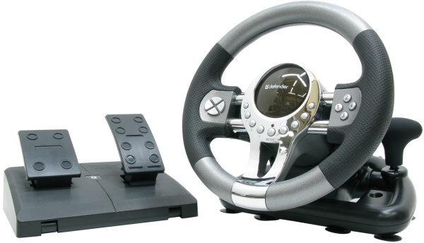 Руль Defender Forsage GTR for PC, серый/черный (упаковка)