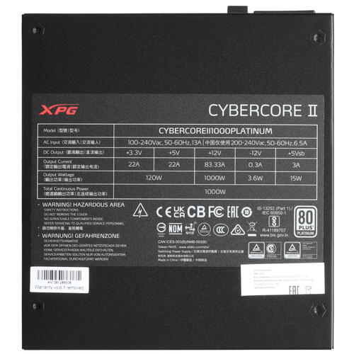 Купить блок питания adata xpg cyber core ii 1000w [cybercoreii1000p-bkceu] черный
