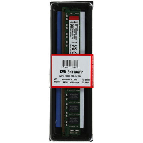 Купить оперативная память kingston valueram [kvr16n11/8wp] 8 гб