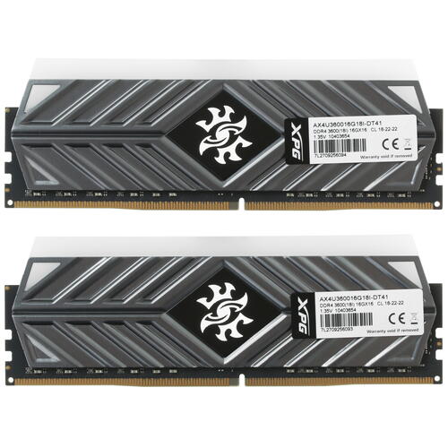 Купить оперативная память adata xpg spectrix d41 rgb [ax4u360016g18i-dt41] 32 гб