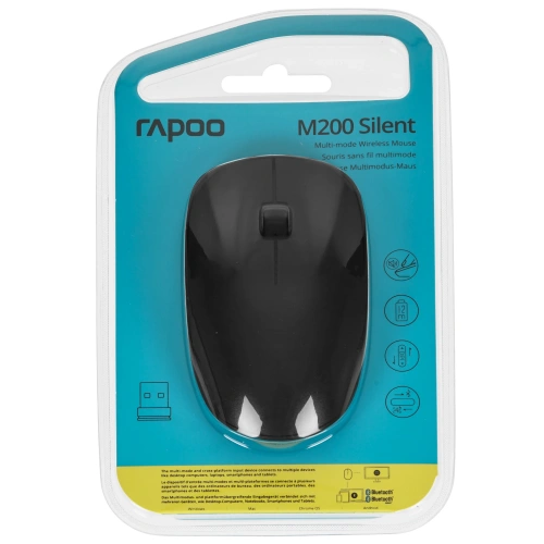 Купить мышь беспроводная rapoo m200 silent [m200-bl] черный