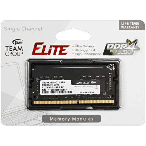 Оперативная память SODIMM Team Group T-Force Elite [TED48G3200C22-S01] 8 ГБ