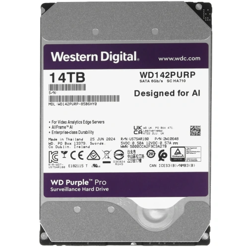 14 ТБ Жесткий диск WD Purple Pro Surveillance [WD142PURP]