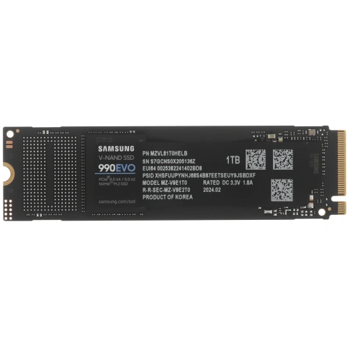 Купить 1000 гб m.2 nvme накопитель samsung 990 evo [mz-v9e1t0bw]