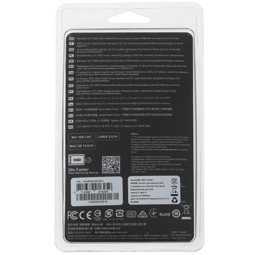 Купить 480 гб 2.5" sata накопитель apacer as340 panther [ap480gas340g-1]