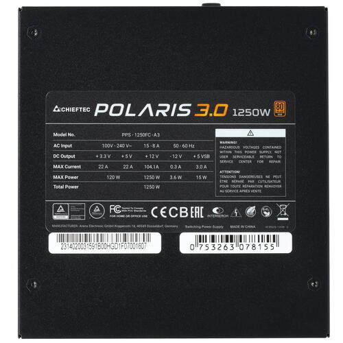 Купить блок питания chieftec polaris 3.0 pps-1250fc-a3 [pps-1250fc-a3]