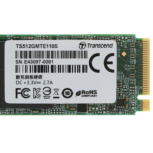 Купить 512 гб m.2 nvme накопитель transcend mte110s [ts512gmte110s]