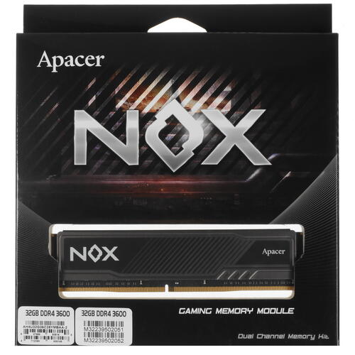 Купить оперативная память apacer nox [ah4u32g36c25ymbaa-2] 32 гб