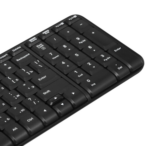 Купить клавиатура+мышь беспроводная   logitech mk220 черный