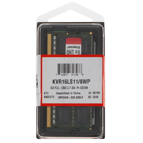 Купить оперативная память sodimm kingston valueram [kvr16ls11/8wp] 8 гб