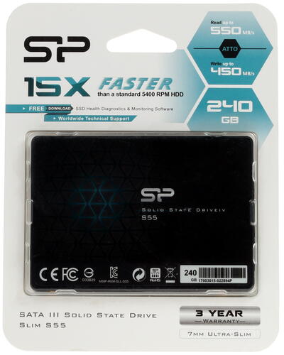 240 ГБ 2.5" SATA накопитель Silicon Power Slim S55 [SP240GBSS3S55S25]