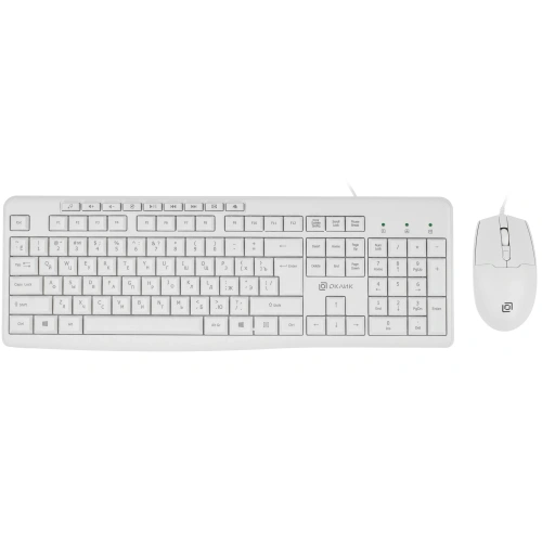 Купить клавиатура+мышь  проводная  oklick s650 белый