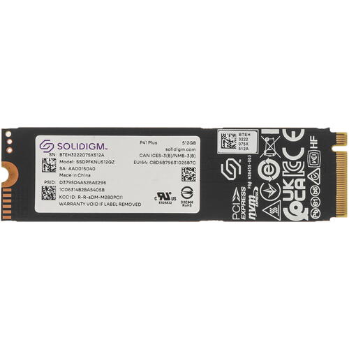 Купить 512 гб m.2 nvme накопитель solidigm p41 plus series [ssdpfknu512gzx1]