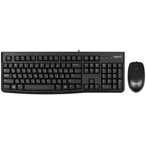 Клавиатура+мышь проводная Logitech Desktop MK120 черный