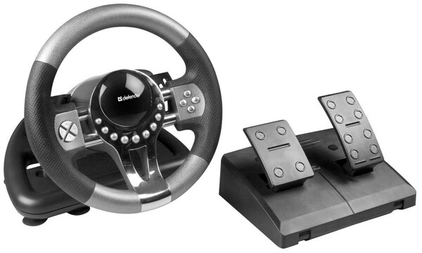 Руль Defender Forsage GTR for PC, серый/черный (упаковка)