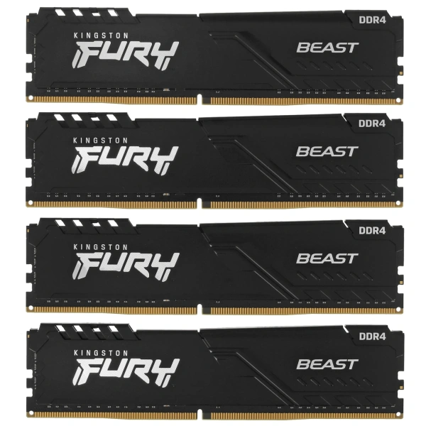 Купить оперативная память kingston fury beast black [kf432c16bbk4/32] 32 гб