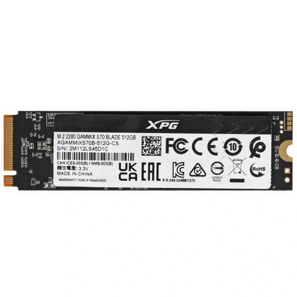 Купить 512 гб m.2 nvme накопитель adata xpg gammix s70 blade [agammixs70b-512g-cs]