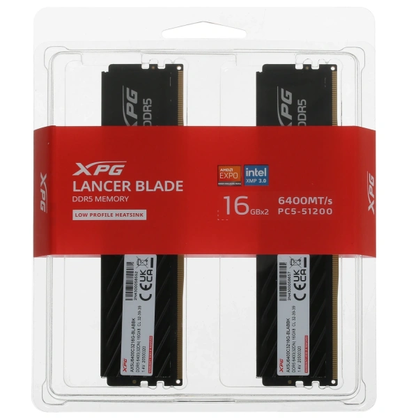 Купить оперативная память adata xpg lancer blade [ax5u6400c3216g-dtlabbk] 32 гб
