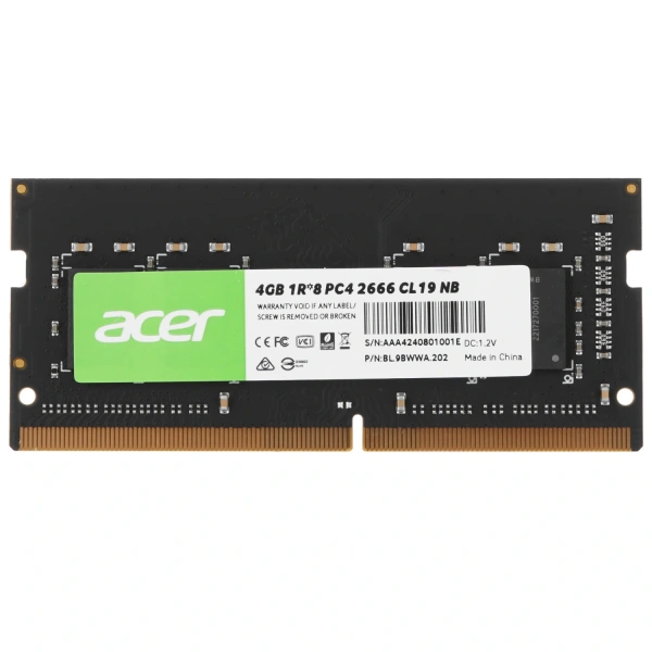 Купить оперативная память sodimm acer sd100 [bl.9bwwa.202] 4 гб