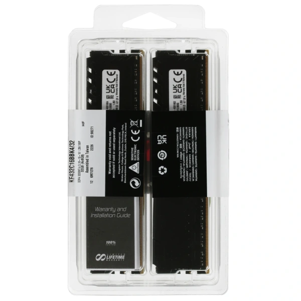 Купить оперативная память kingston fury beast black [kf432c16bbk4/32] 32 гб