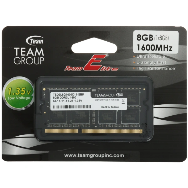 Купить оперативная память sodimm team group elite [ted3l8g1600c11-s01] 8 гб
