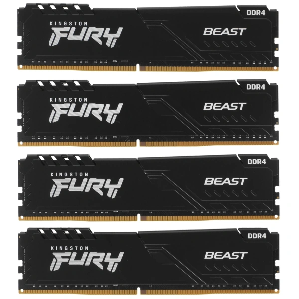 Купить оперативная память kingston fury beast black [kf436c17bbk4/32] 32 гб